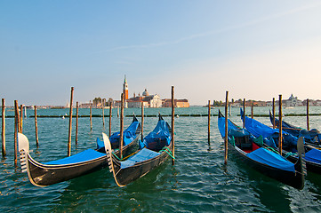 Image showing Venice Italy Gondolas on canal 