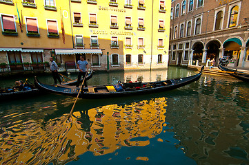 Image showing Venice Italy gondolas on canal