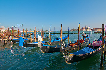Image showing Venice Italy pittoresque view of gondolas 