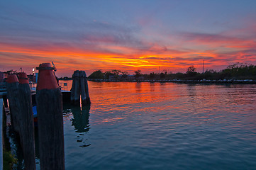 Image showing Italy Venice Burano island sunset