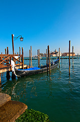 Image showing Venice Italy pittoresque view of gondolas 