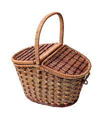 Image showing closed basket for picnic isolated