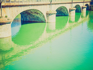 Image showing Retro look River Po Turin