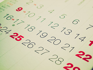 Image showing Retro look Calendar