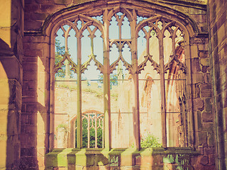 Image showing Retro look Coventry Cathedral ruins