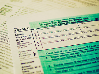 Image showing Retro look Tax forms