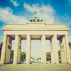 Image showing Retro look Brandenburger Tor, Berlin