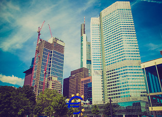 Image showing Retro look European Central Bank in Frankfurt