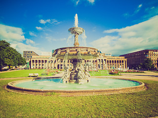 Image showing Retro look Schlossplatz (Castle square) Stuttgart