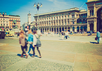 Image showing Retro look Piazza Duomo, Milan