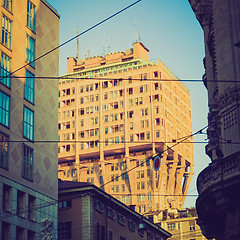 Image showing Retro look Torre Velasca, Milan