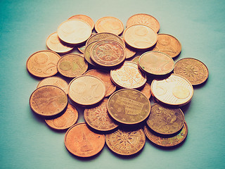 Image showing Retro look Euro coins