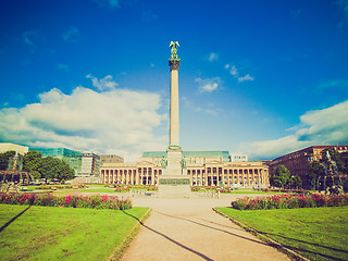 Image showing Retro look Schlossplatz (Castle square), Stuttgart