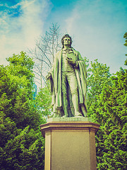 Image showing Retro look Schiller statue in Frankfurt