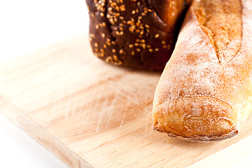 Image showing fresh bread and baguette