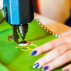 Image showing Lady hand at sewing