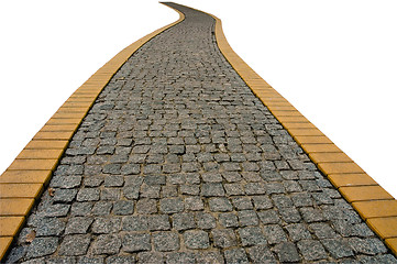 Image showing Stone walkway in garden, isolated .