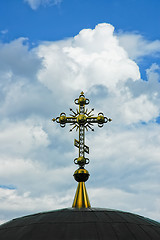 Image showing Church dome with a cross