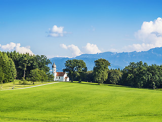 Image showing chapel with alps