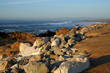 Image showing Pacific coast at sunset