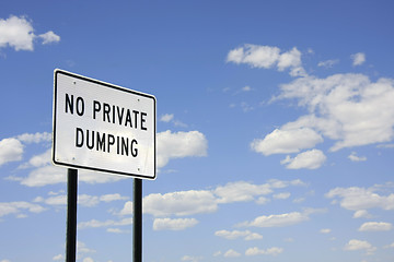 Image showing No private dumping