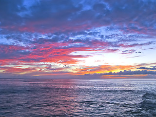 Image showing Evening sky at the sea