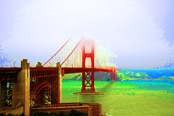 Image showing The colorful Golden Gate Bridge