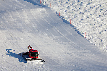Image showing Snow Cleaning on Ski Slopes