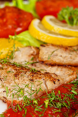 Image showing Tasty fish pike perch fillet