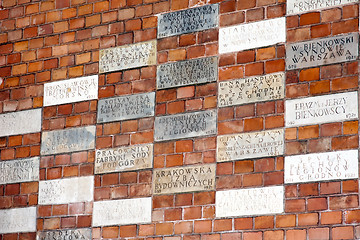 Image showing donation wall of Krakow castle