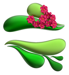 Image showing form with leafs and red flowers