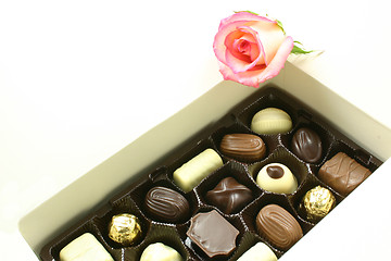 Image showing rose and chocolates
