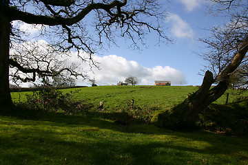 Image showing farm on the hill