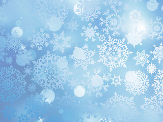 Image showing Blue Christmas with snowflakes. EPS 10