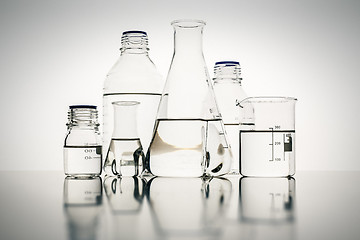 Image showing Laboratory glass bottles