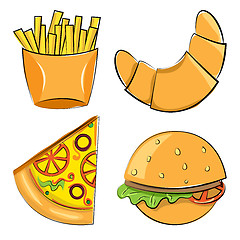 Image showing fast food. Vector illustration.