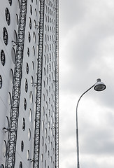 Image showing Modern building and street lamp