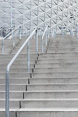 Image showing Stairway leading to a modern stadium