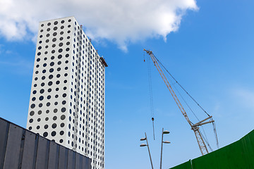 Image showing Futuristic building under construction