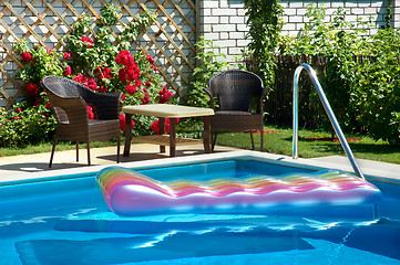 Image showing pool with inflatable mattress