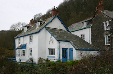 Image showing old white washed cottage