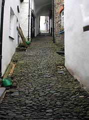 Image showing old cottages with cobble path