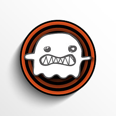 Image showing Halloween Ghost Button Icon Stripe