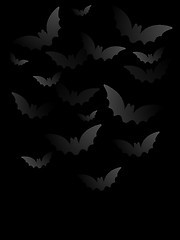 Image showing Vector - Halloween Bat Black Paper Background