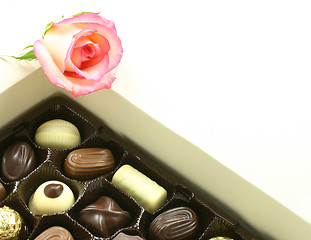 Image showing rose and chocolates