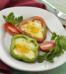 Image showing Fried Eggs With Vegetables