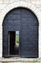 Image showing Big iron gates in the castle