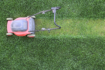 Image showing Grass cutter at the lawn