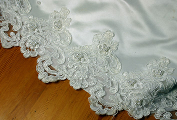 Image showing bridal gown hem