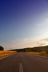 Image showing road through the green field